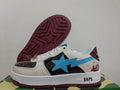 BAPE White & Black Low-Top Sneakers with Blue Star